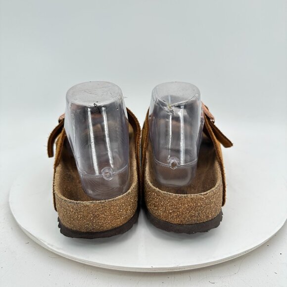 Birkenstock Arizona EU 42 Men 9 Brown Suede Slide Buckle Comfort Sandal - Picture 5 of 11